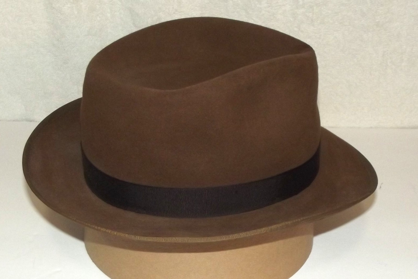 Vint Resistol Saddle Brown Explorer Fedora Style Hat -Size 7 AS IS -See Details
