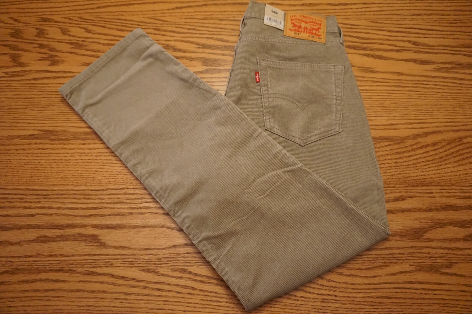 NWT MEN’S LEVI CORDUROY PANTS 511 Multiple Sizes Slim Stretch Khaki $69.50