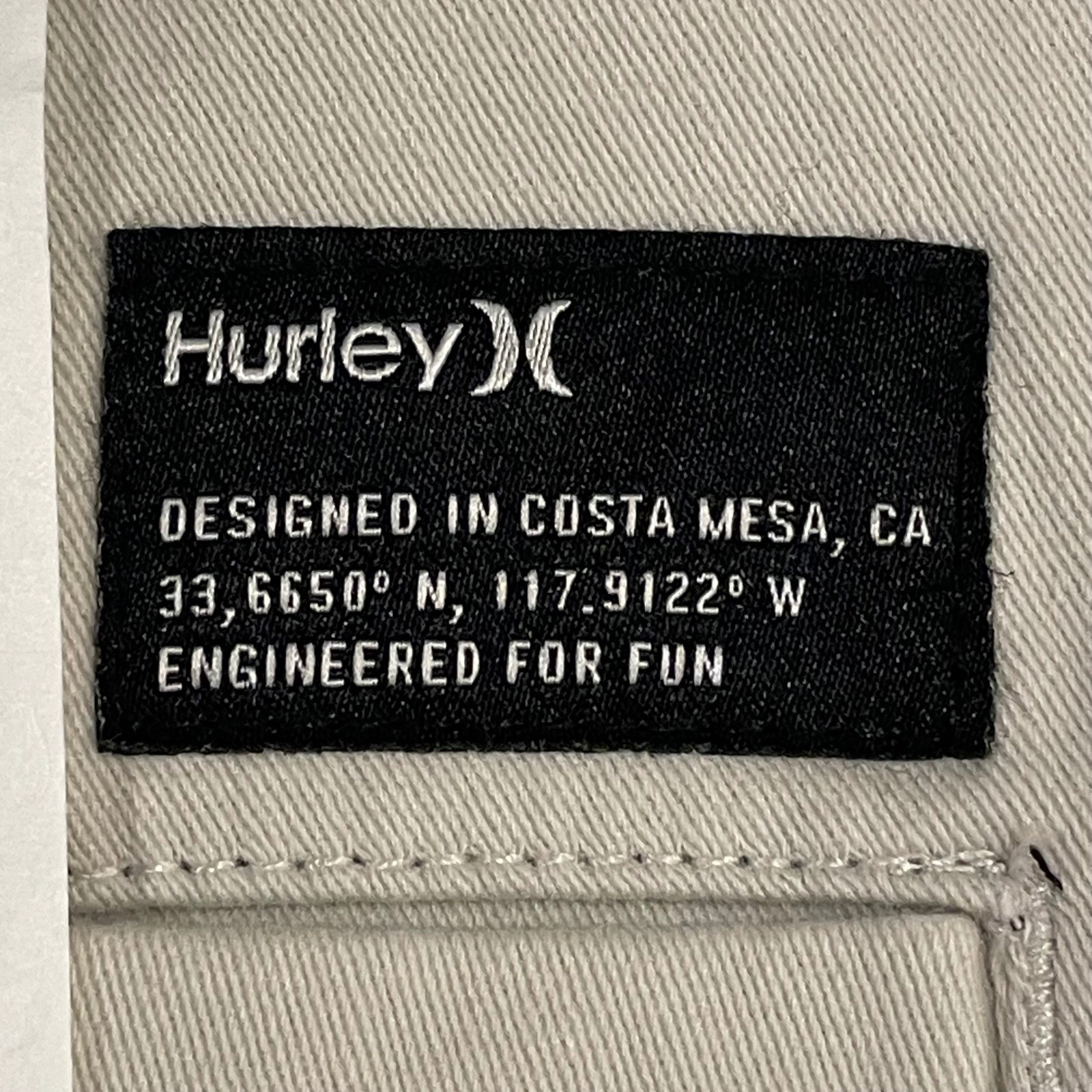Hurley Worker Icon Pant Size 42 Slim Fit 2-Way Stretch Casual