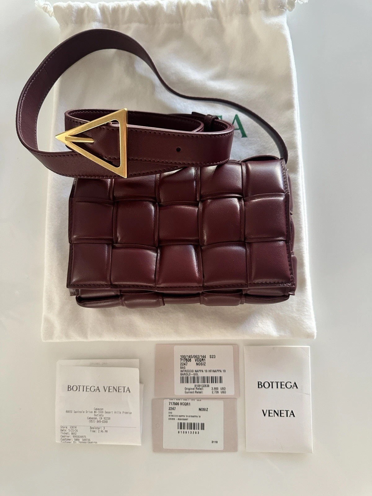Bottega Veneta Intrecciato Nappa Mini Padded Cassette Crossbody Bag In Barolo