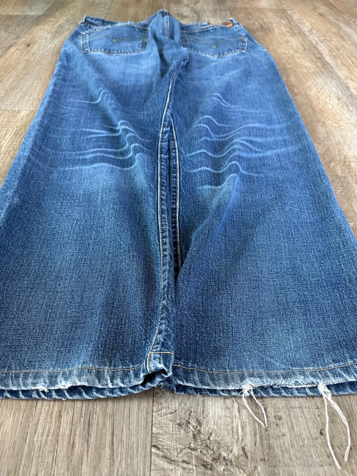 vtg 00’s Levi’s 501 XX Salvage Red Line Button Fly Distressed Jeans Sz 36×29