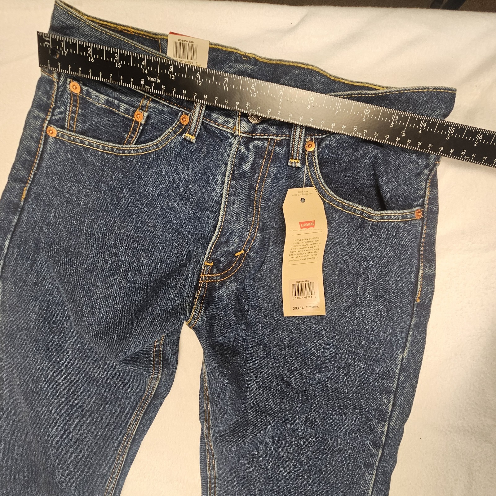 Levi’s 505 Regular Fit Jeans Men 30×34 Dark Stonewash NWT Straight Leg Pants