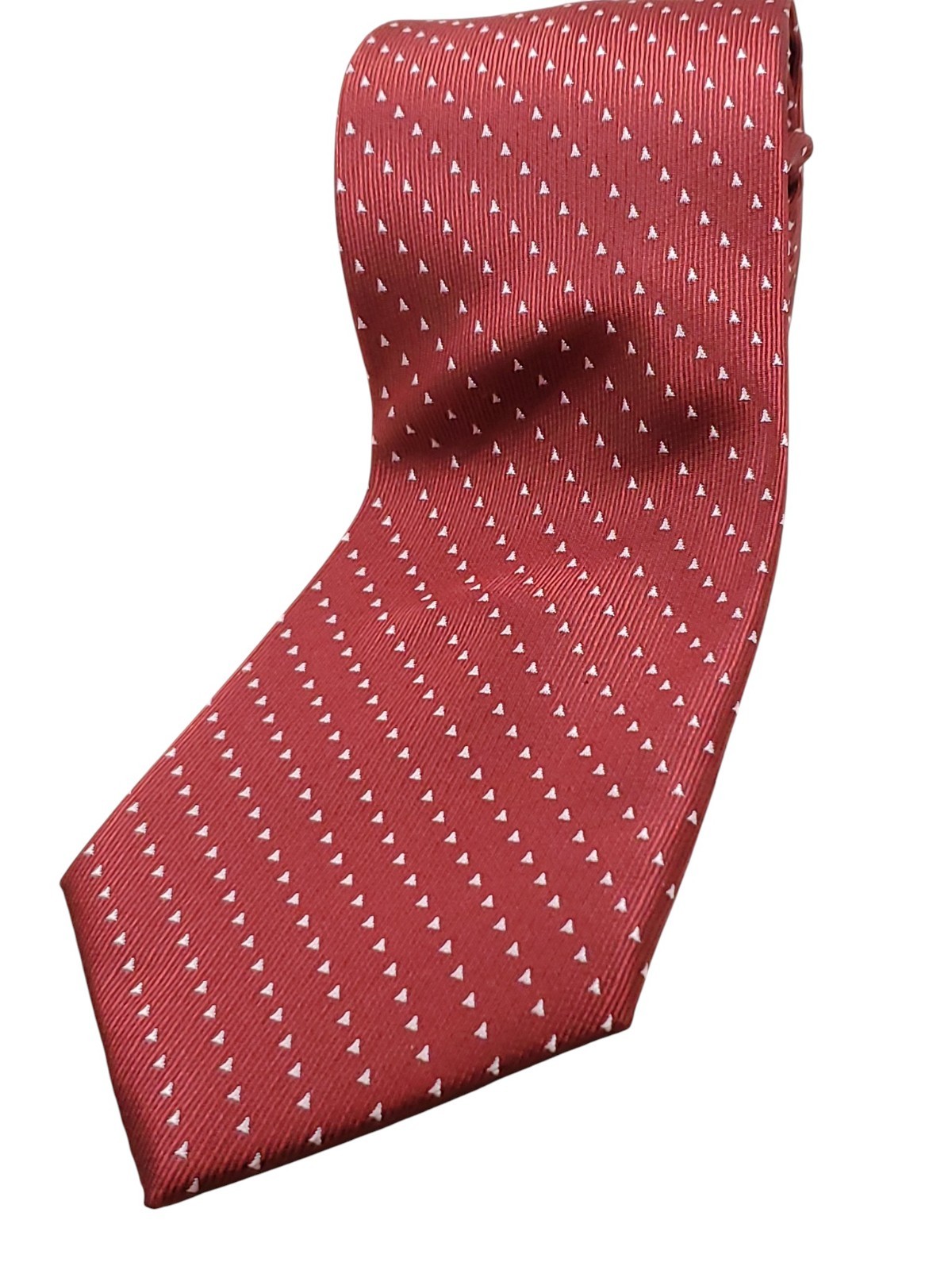 WEISHANG Handmade 100% Silk Tie Men’s Red White Necktie NEW