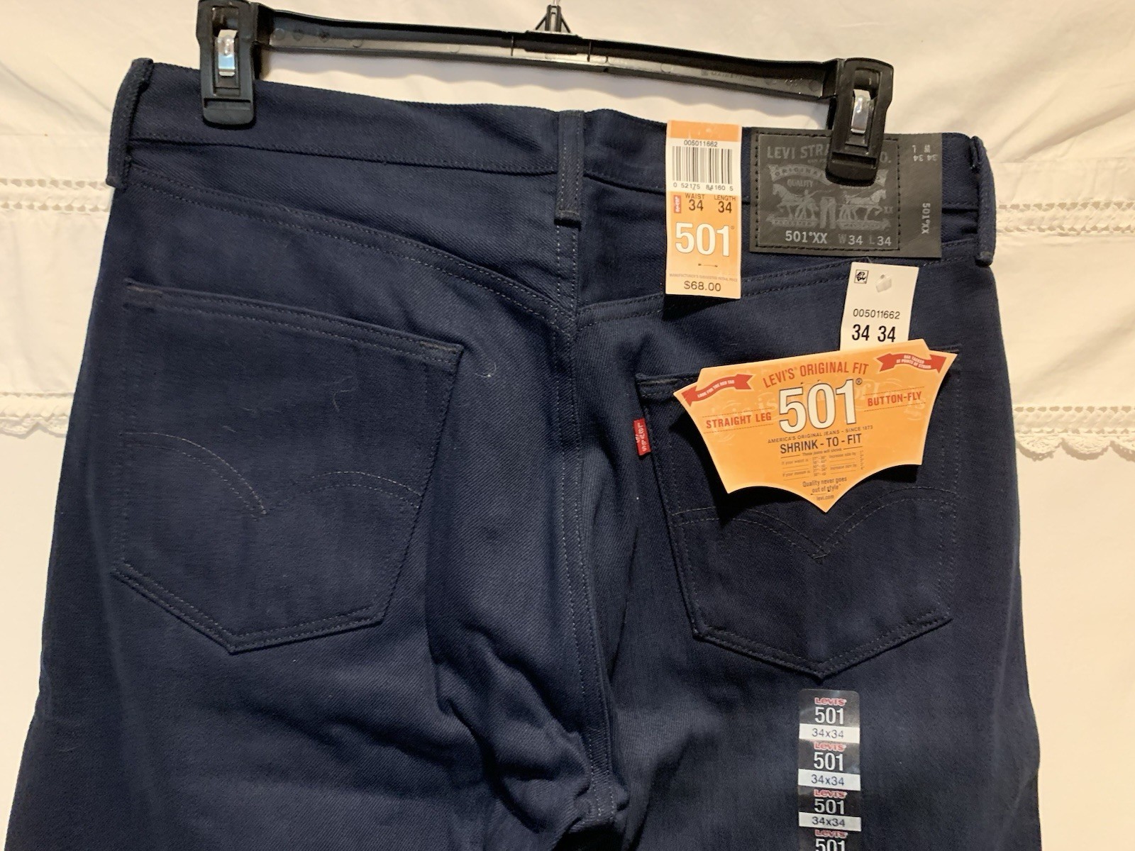 ❤️Levi’s 501XX Midnight Men’s Button Fly Straight Leg Denim Jeans Size 34X34 NWT