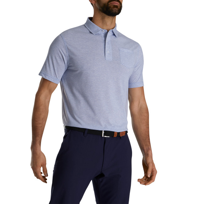 NEW FOOTJOY S/S drirelease FEEDER STRIPE Polo Golf Shirt, WHITE/BLUE, PICK SIZE