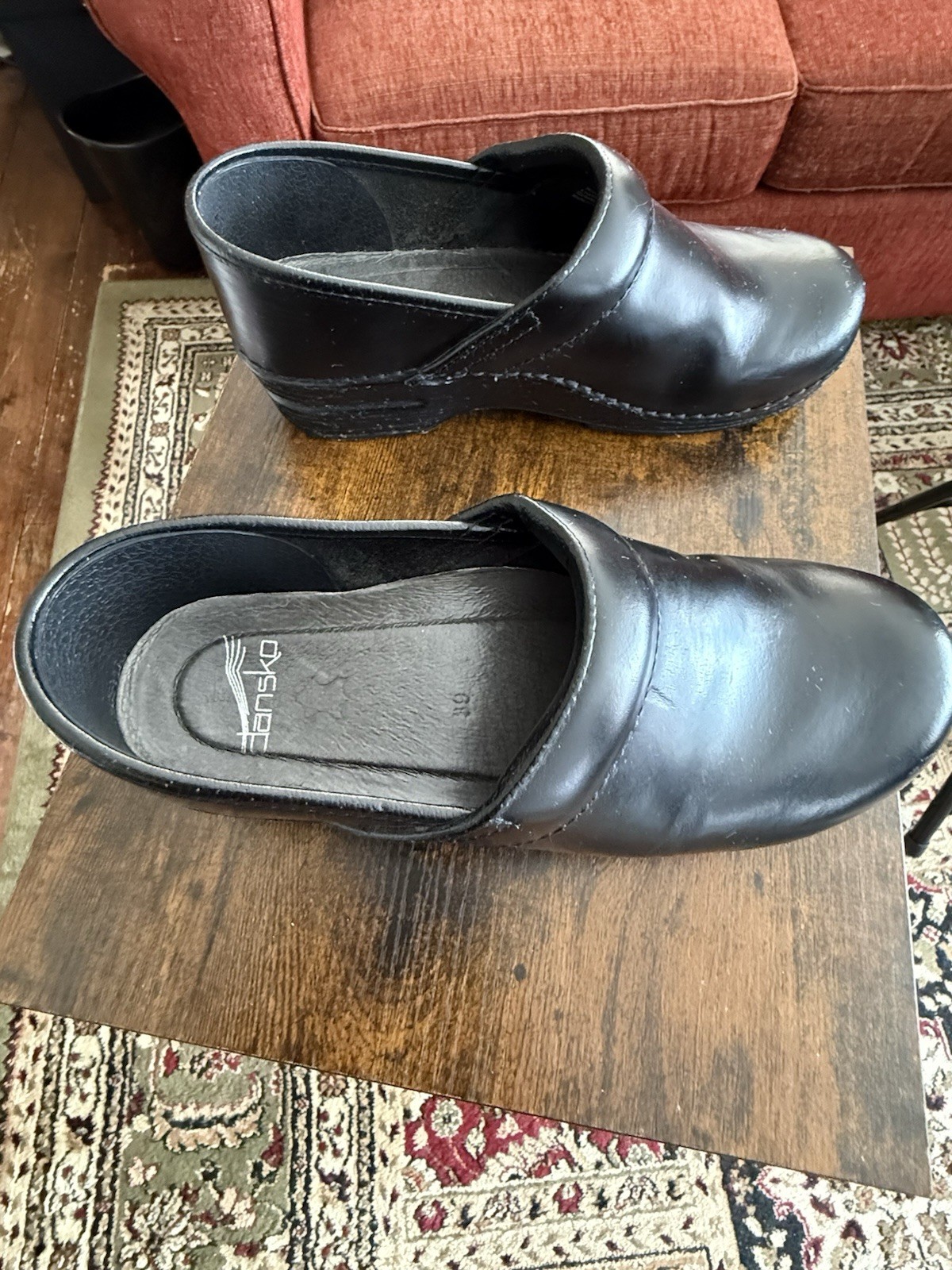 Dansko Professional Women’s US 9 Black Leather Slip-On Clogs Comfort Work