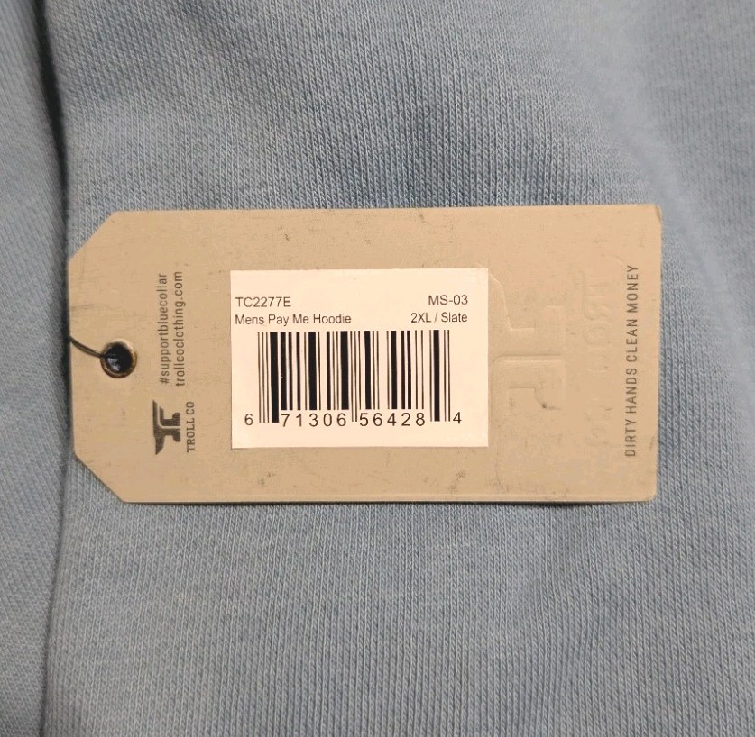 Troll Co Clothing Pay Me For My Experience Hoodie Blue Mens 2XL NWT