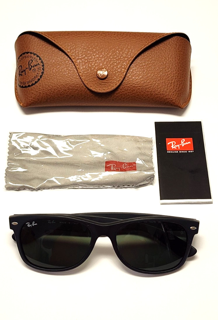 Ray Ban Wayfarer Matte Rubber Black Sunglasses RB2132 622 Unisex*