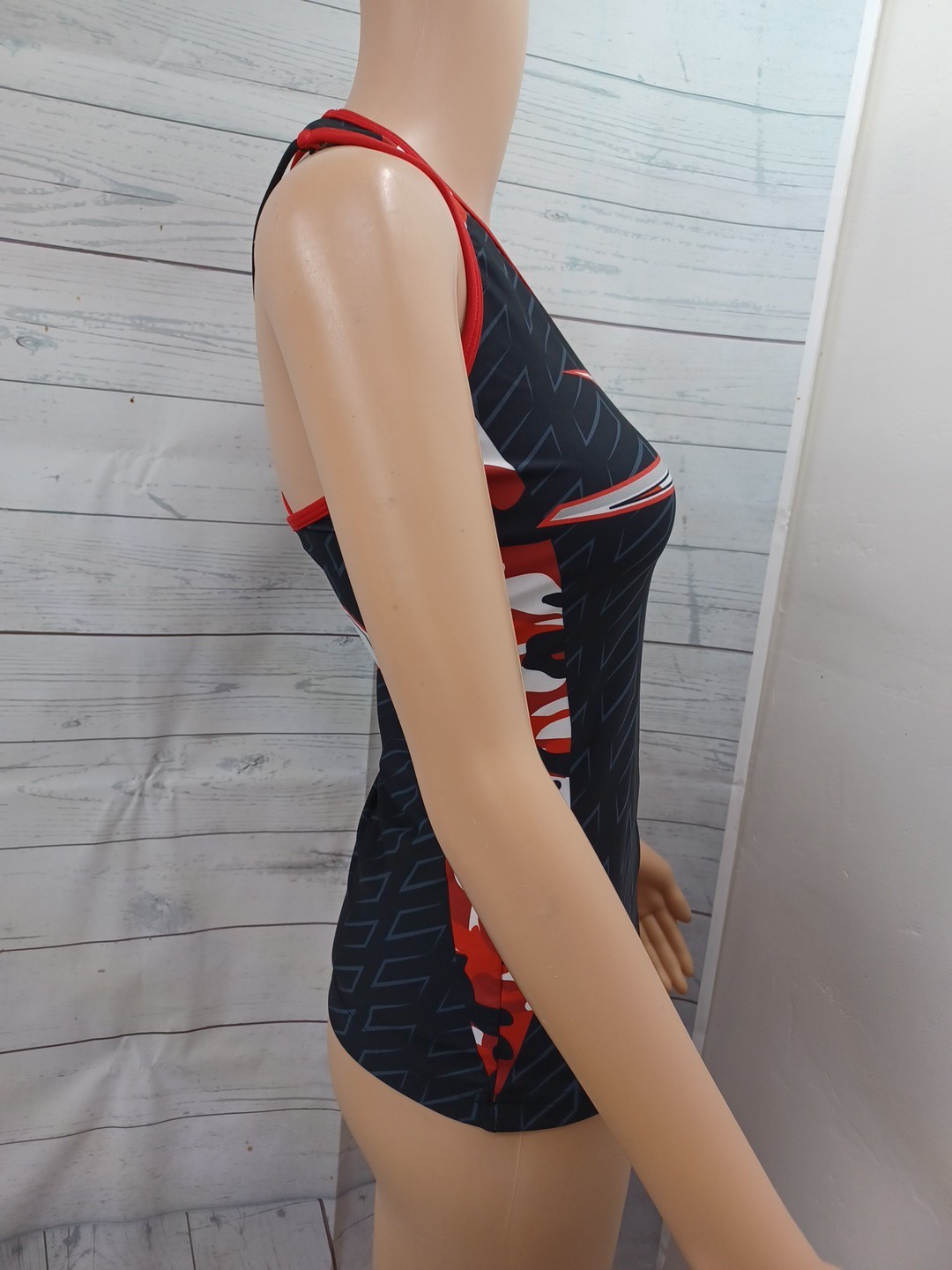 Varsity Spirit Xtreme CSP Black Red Cheerleader Cheerleading Top Sz M