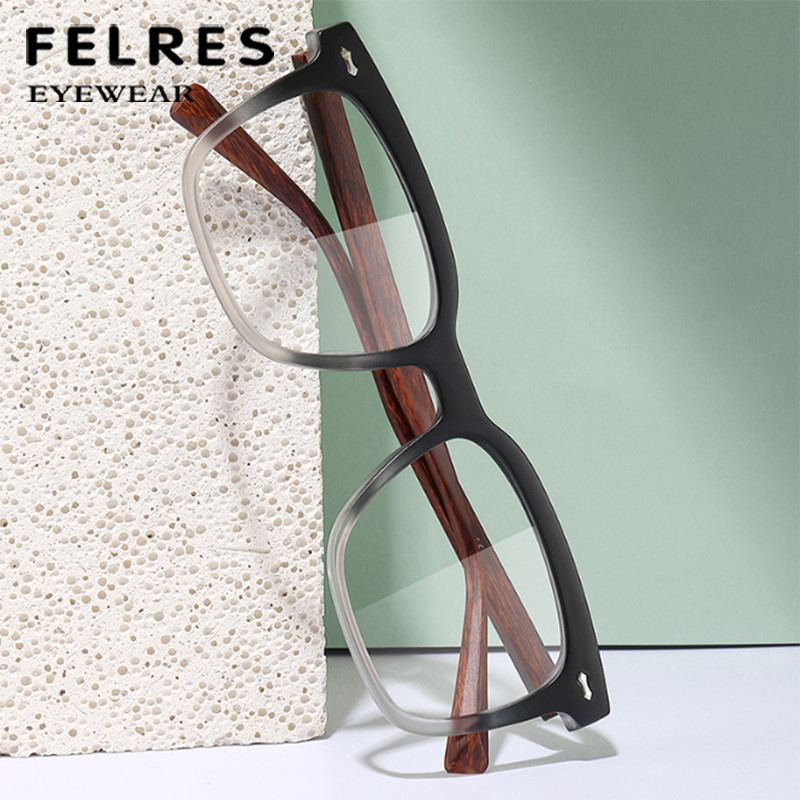TR90 Photochromic Presbyopic Glasses Men Imitation Wood Square Sunglasses Reader