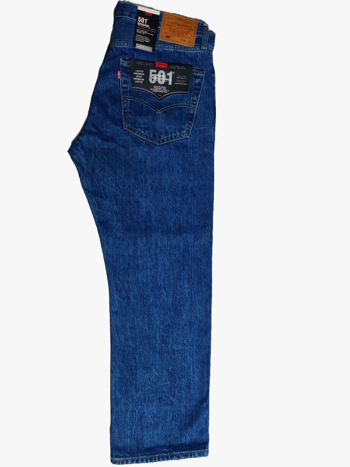 Levis 501 Original Regular Fit Mens Jeans Denim Stonewash Blue 30 32 34 36 38
