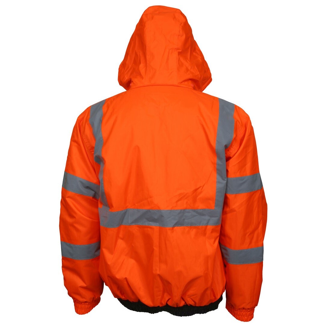 REFLECTIVE BOMBER JACKET HI-VIS ORANGE WATERPROOF MCR SAFETY CLASS 3 (SM – 5XL)