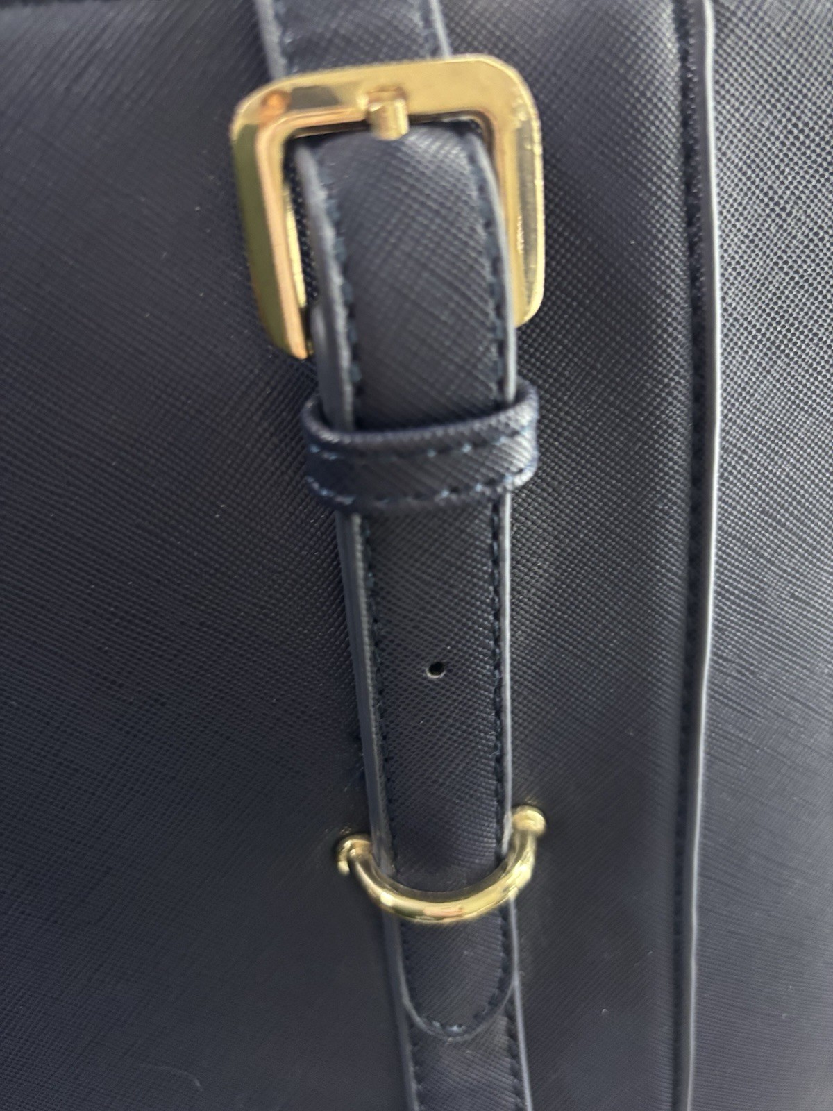 LOVEVOOK Navy Large Tote Zip Top w/ Gold Hardware, Detachable Strap, Pockets