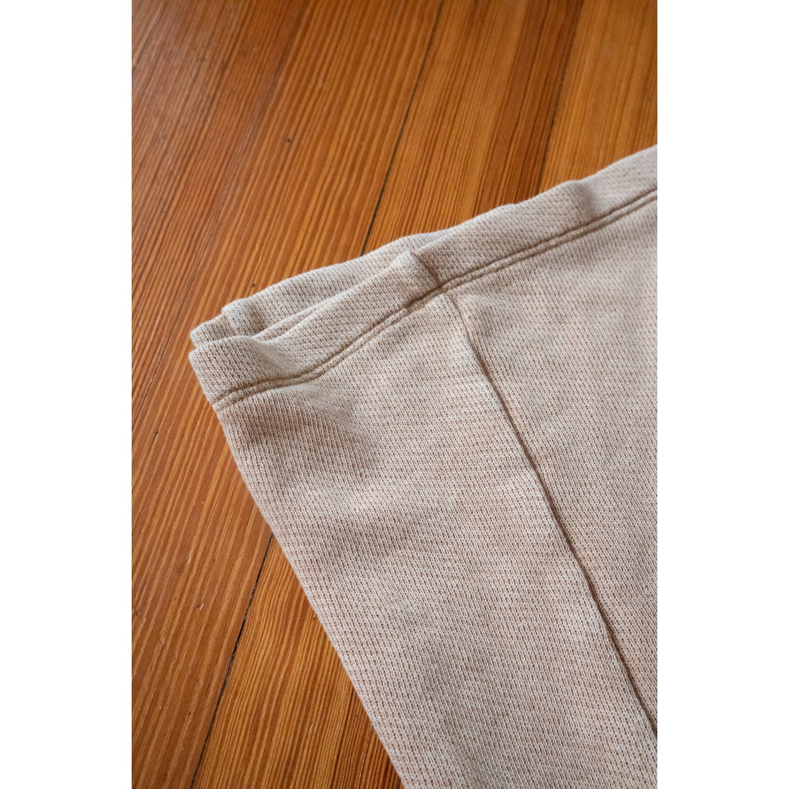 American Eagle Womens Medium Tan Waffle Knit Wide Leg Lounge Pants Cropped Sweat