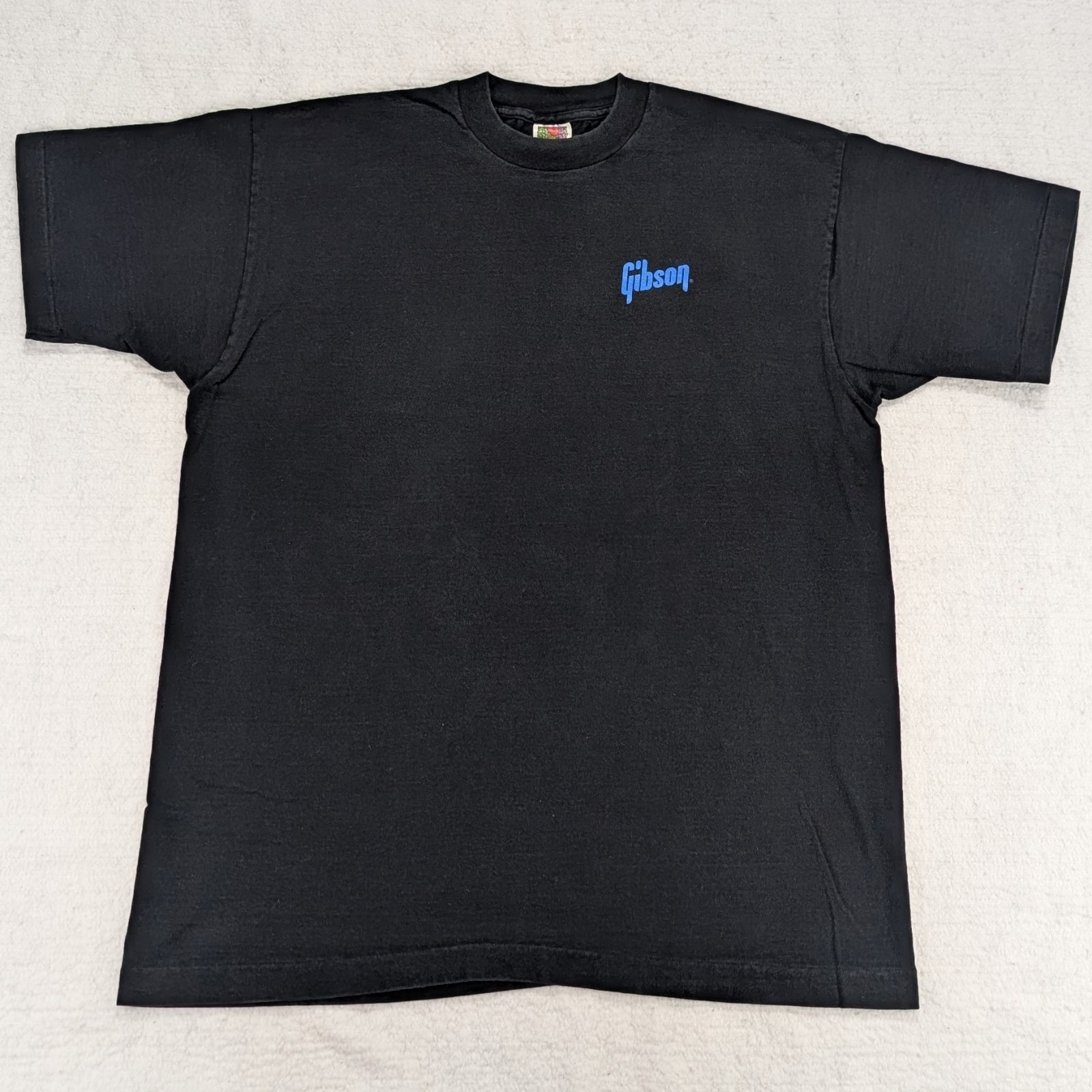 Vtg 90s Gibson Guitars Single Stitch T-Shirt Men’s XL Black Instrument Graphic