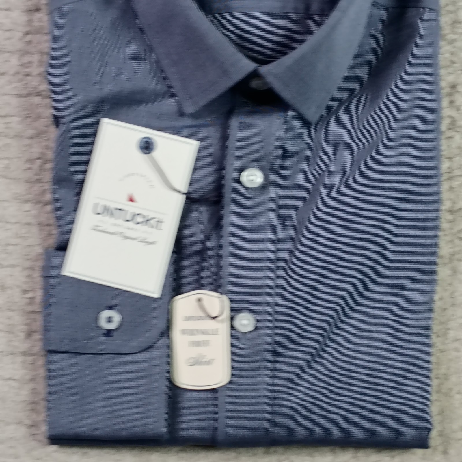 UNTUCKit Pio Cesare Slim Fit Blue Wrinkle Free Button Shirt Size Medium New