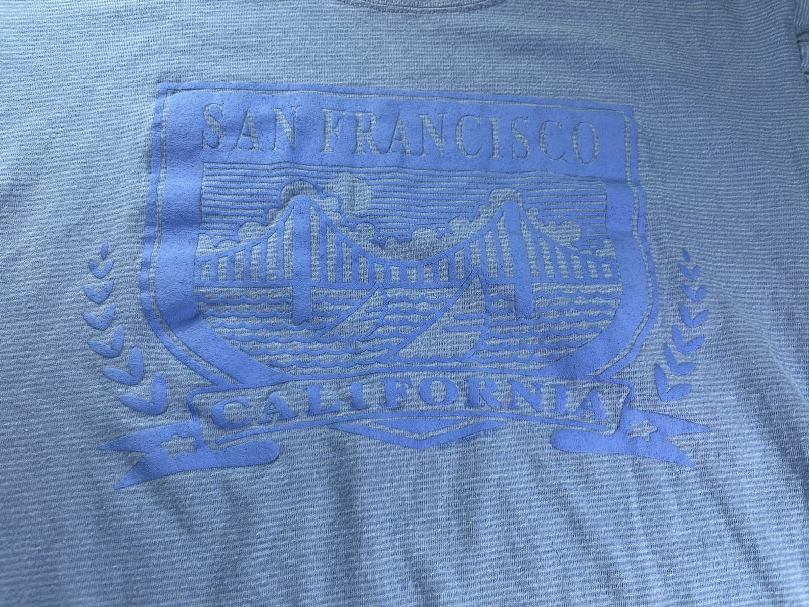 Vintage 80s 90s Striped Shirt Mens XL San Francisco California Blue USA Made