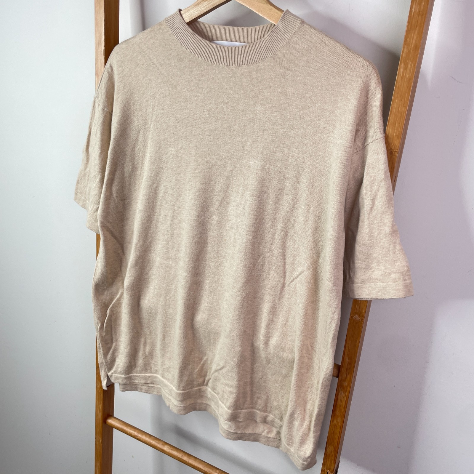 Assembly Label Jumper Mens Extra Small Brown Knit Cashmere Blend Crew Neck
