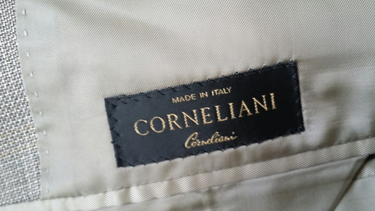 Corneliani 40R SILK WOOL sheen Hopsack Brown Blue Blazer Sport Coat Jacket 52