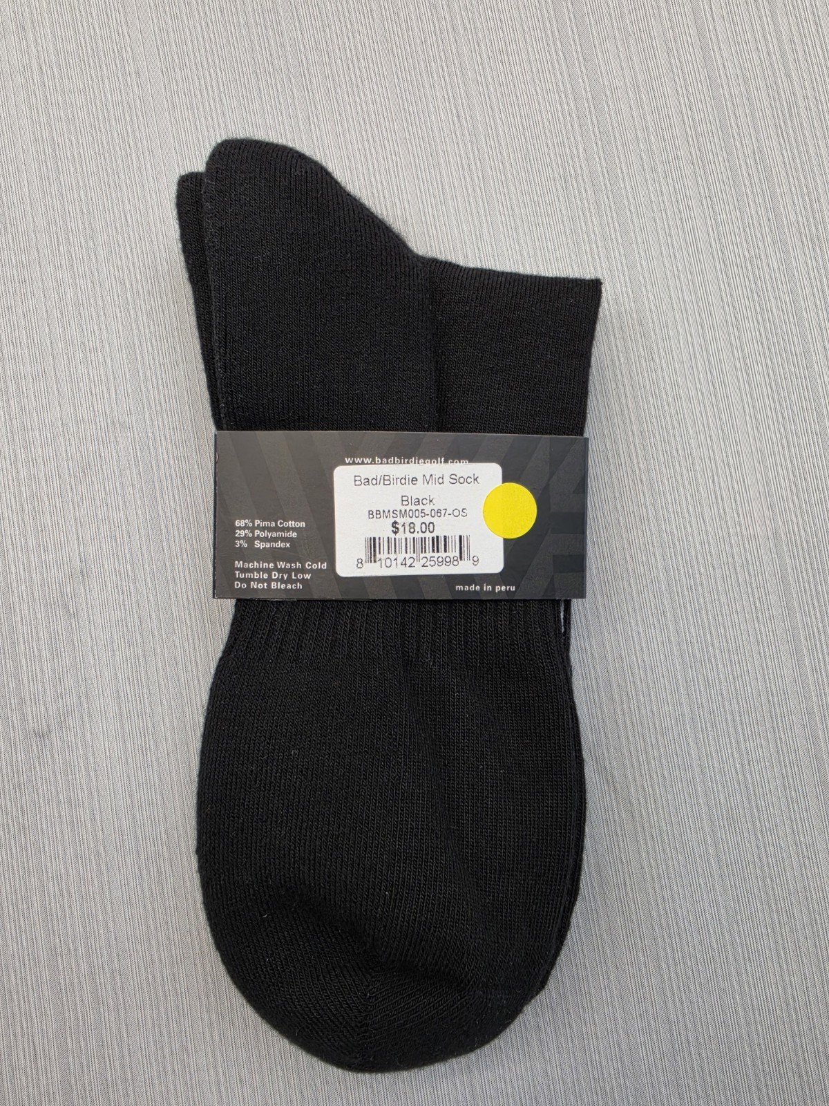 1 Pair Bad Birdie Golf Mid Cut Ankle Socks One Size Black New