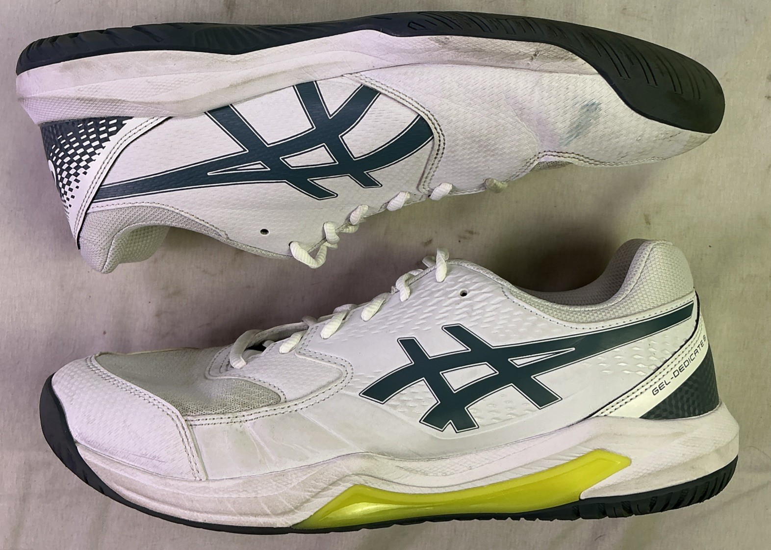 Asics Men’s Gel Dedicate 8 Pickleball Shoes-White-Size: 12.5 W
