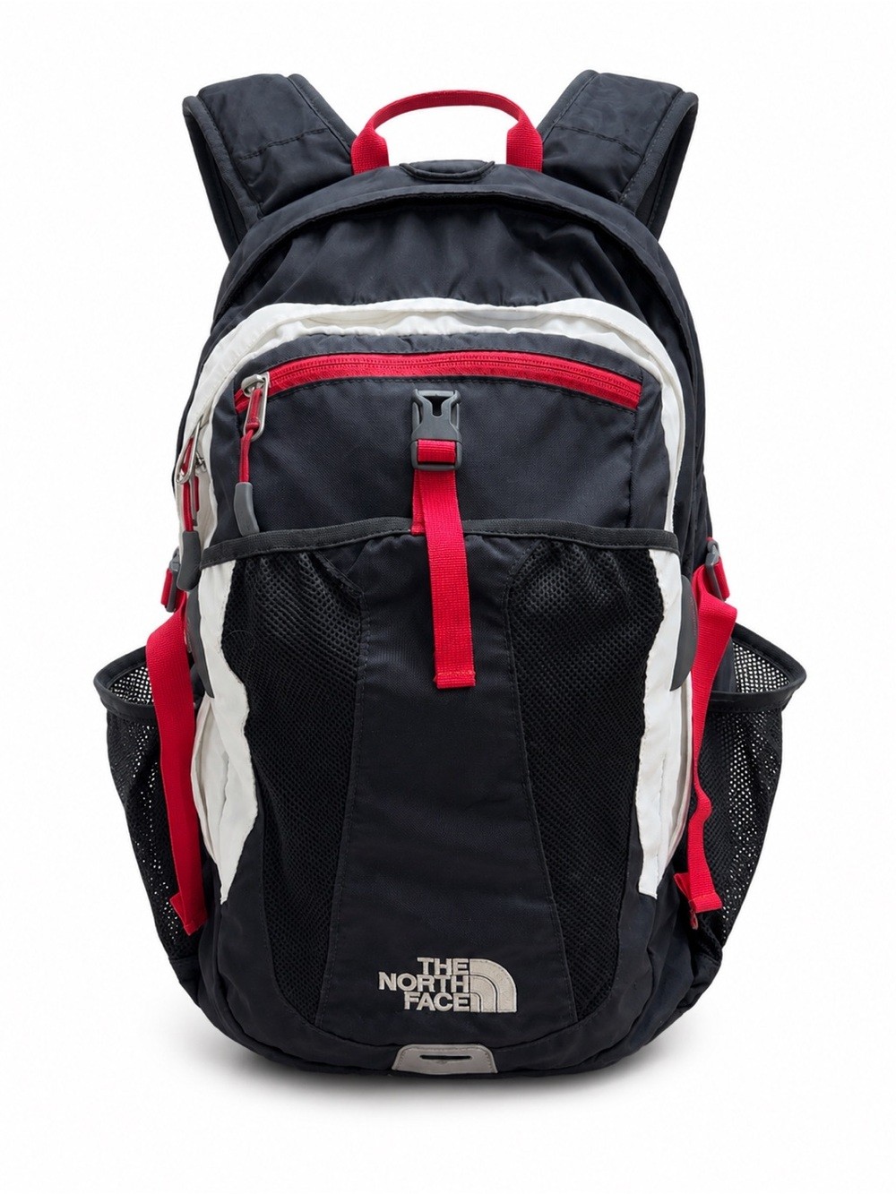 The North Face Recon Backpack Black White Red Laptop School Travel Hiking Bag