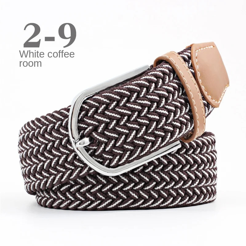 New Unisex Men’s Belt Casual Woven Elastic Belt Outdoor Sports Canvas Belt