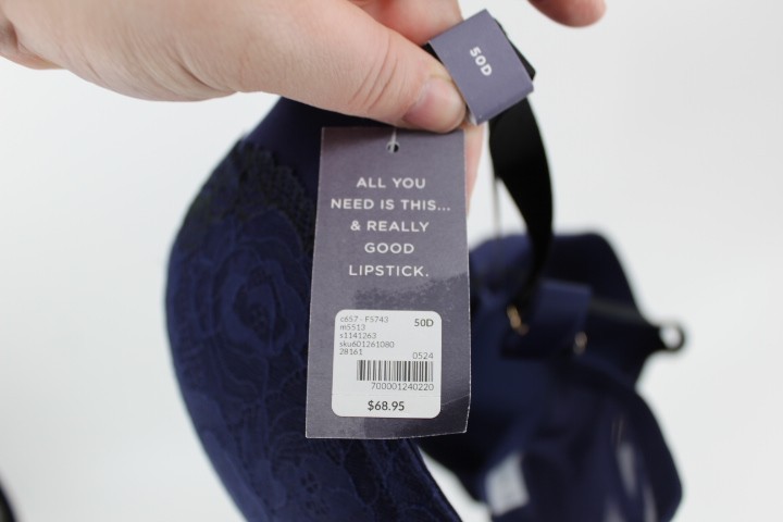 Lane Bryant Cacique Max Boost Plunge Push Up Bra 50D Navy Blue Underwire NWT