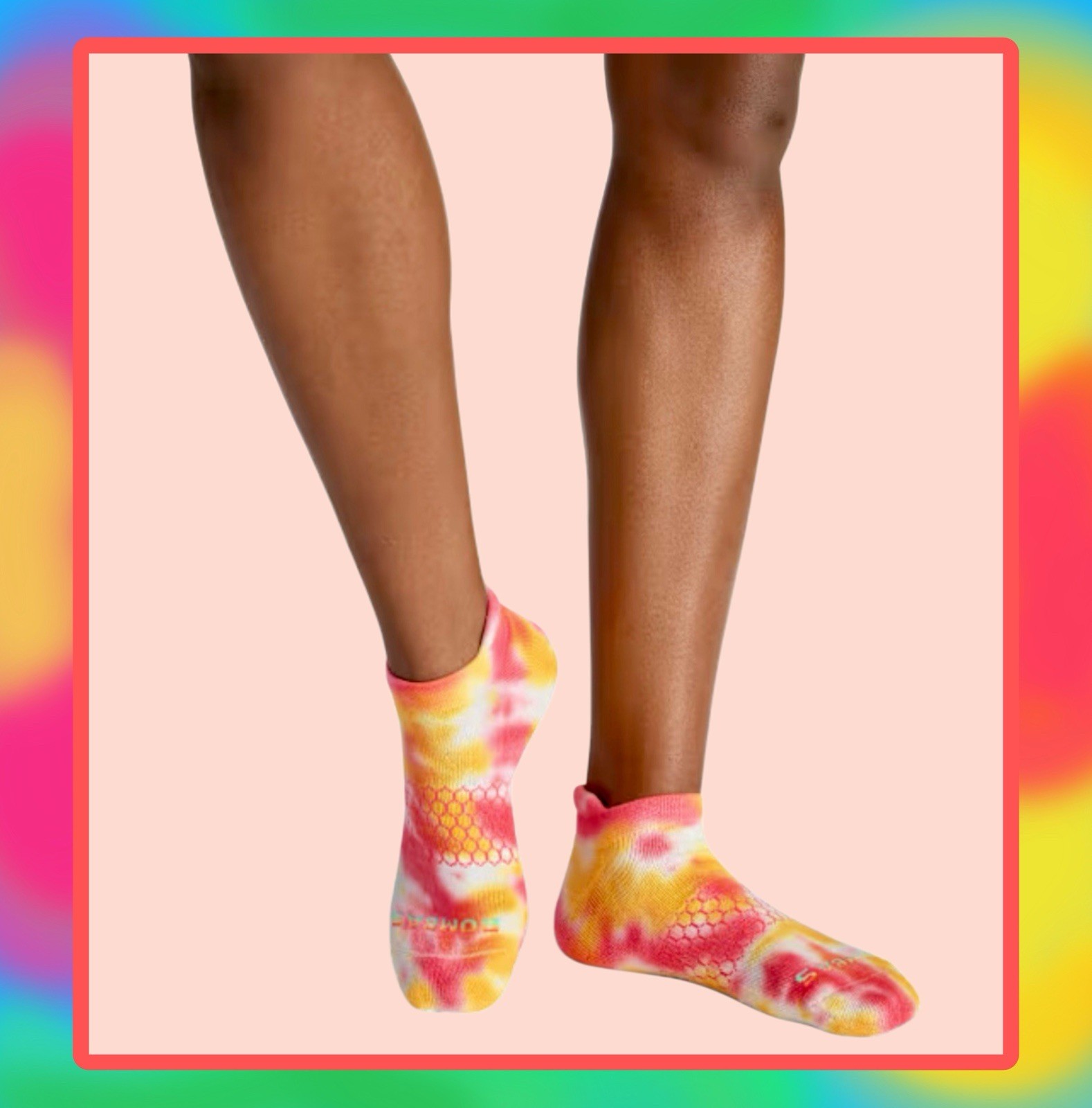 NEW/AUTHENTIC Bombas Ankle Socks 3 Pair Rainbow🏳️‍🌈’90s Tie-Dye Women’s Size M