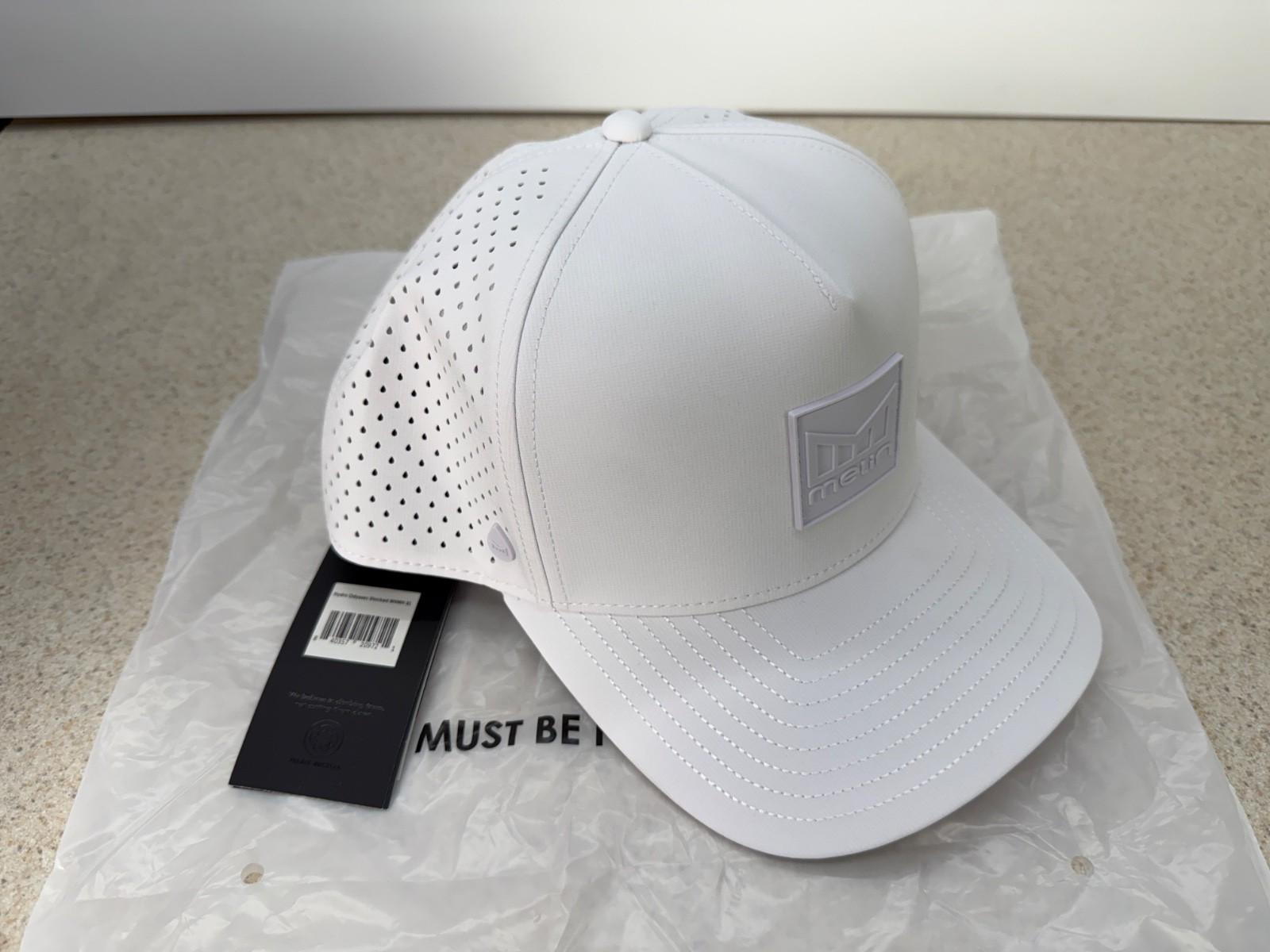 Limited Edition Melin Hydro Odyssey Stacked Hat Odysea WHITE ON WHITE – XL – NWT