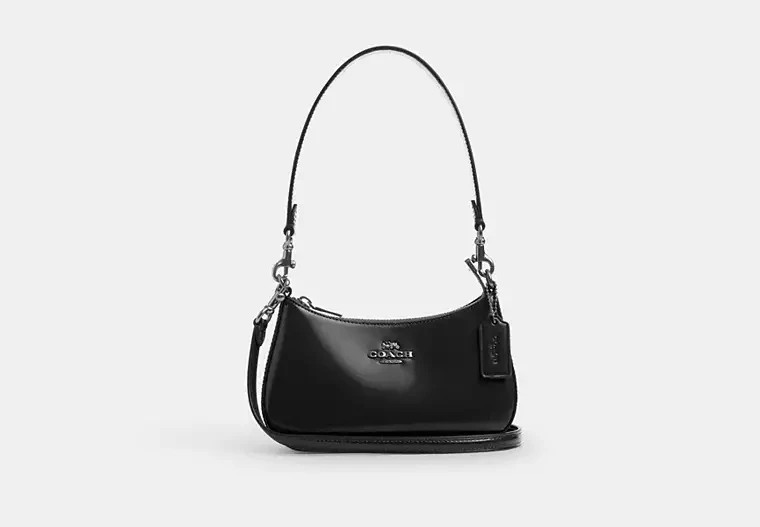 Coach Teri Mini CW310 Black 7.75″ x 4.75″ x 2.25″ Spazzolato Leather 2 Straps