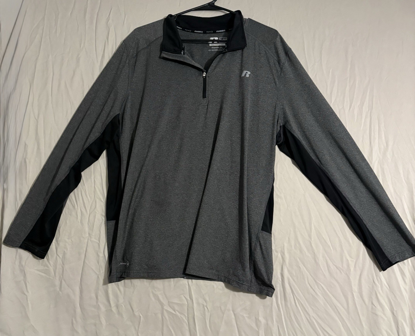 Russell Dri-Power 360 Men’s 1/4 Zip Sweatshirt Lightweight Size XL Long Sleeve