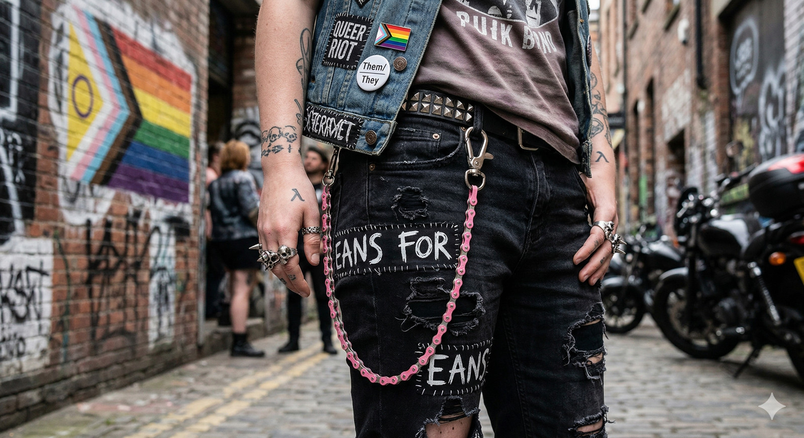 Handcrafted Upcycled Bike Chain Wallet Chain | Biker Punk Y2K Alt | 7 Colors