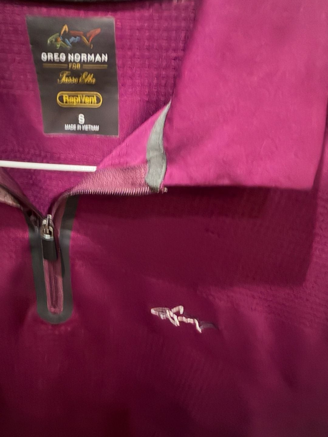 Greg Norman for Tasso Elba RapiVent Burgundy Short Sleeve Quarter-Zip Polo Shirt