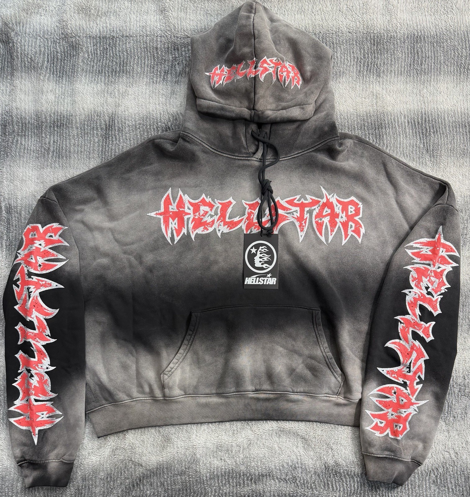 Size XL – 2026 Hellstar Stars Shine Graffiti Hoodie
