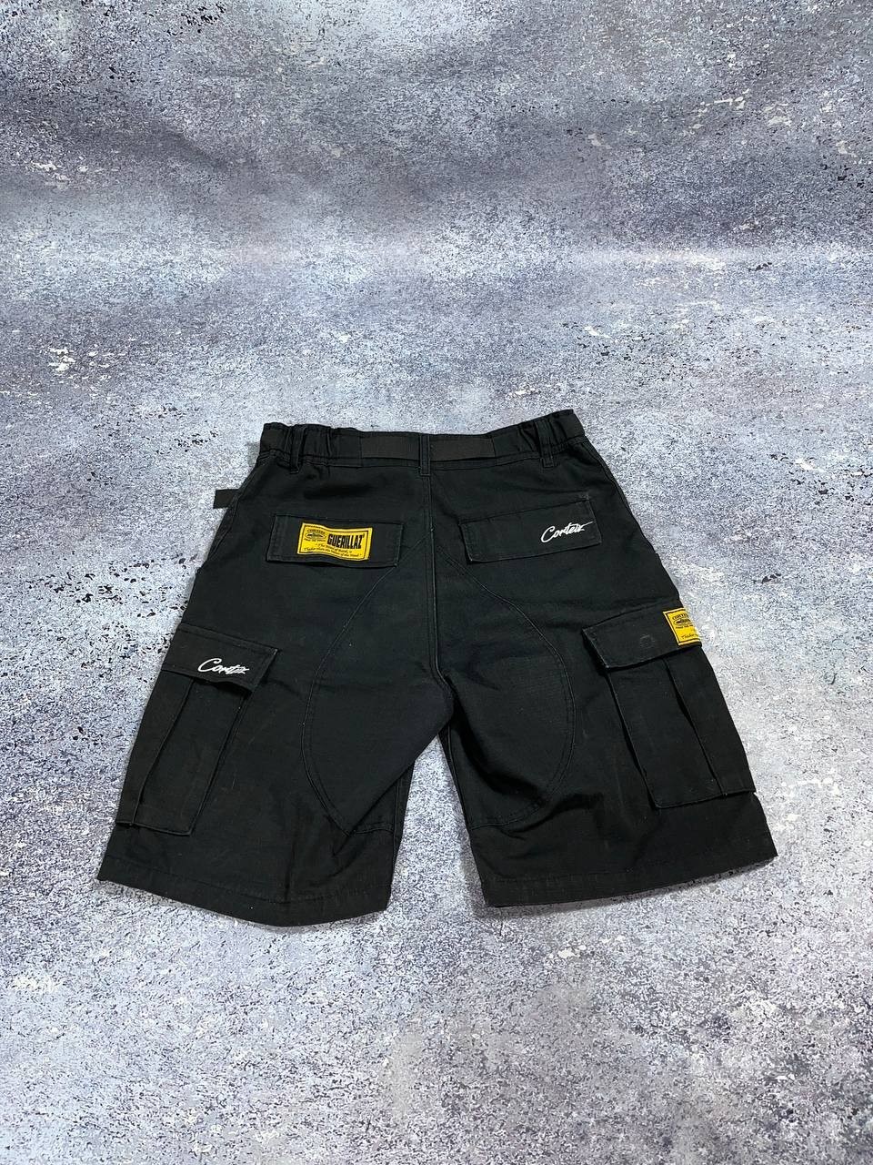 Corteiz alcatraz Big Logo Utility Cargo Drill Shorts Black Men’s US 30 / EU 46