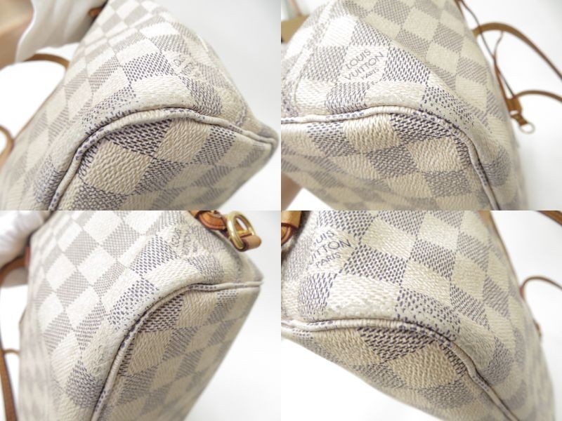 Authentic Louis Vuitton Damier Azur Neverfull PM Tote Bag Handbag F#51248