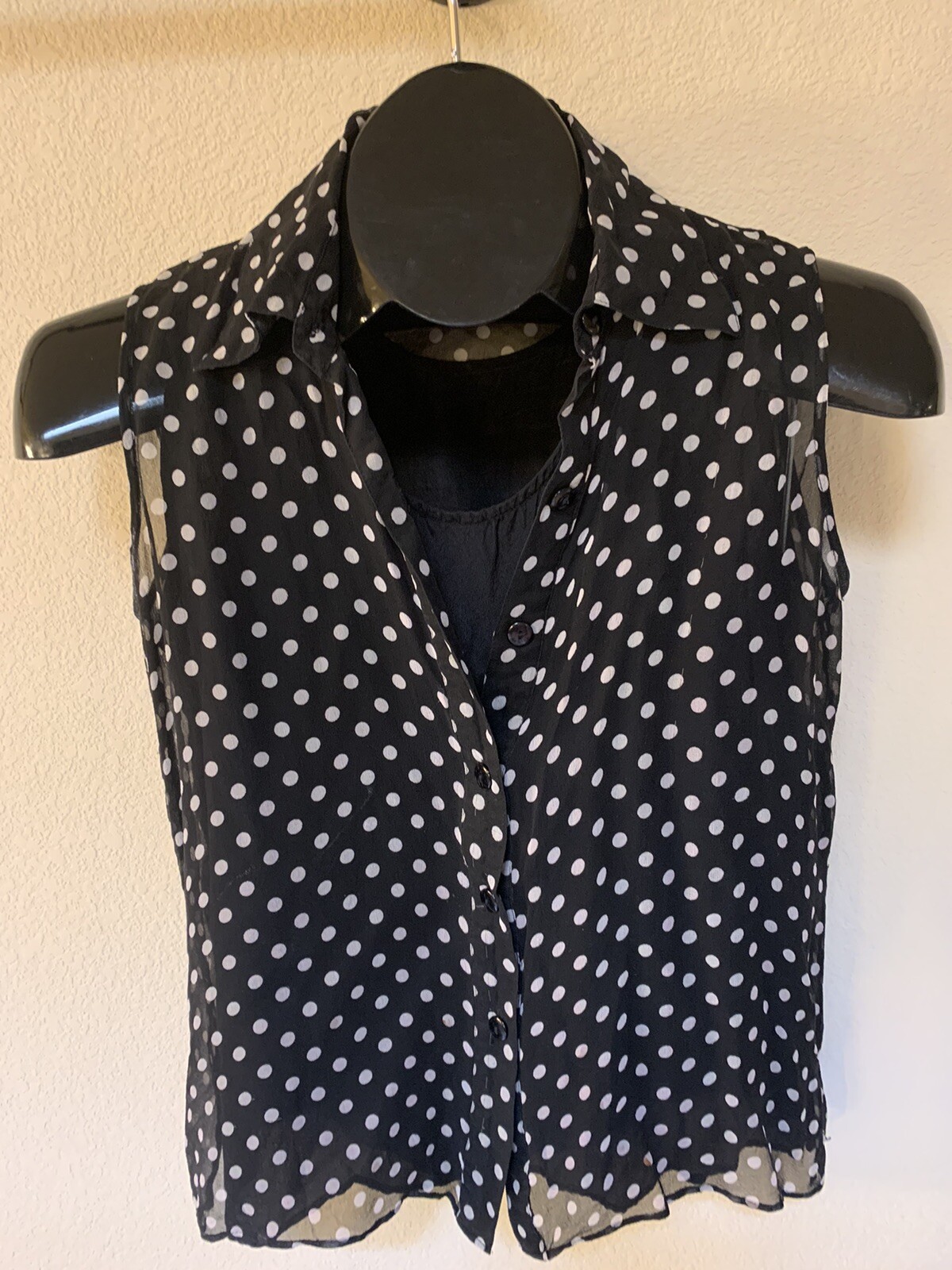 New York City Design Co Size P 100% Silk Women’s Petite Blouse Tank Top Black