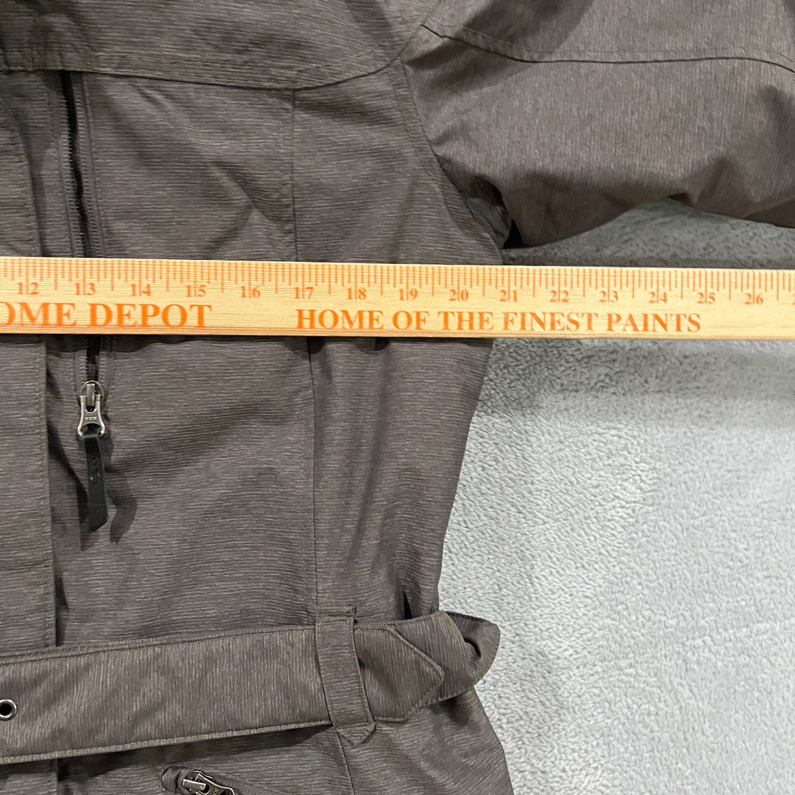 Columbia Carson Pass II Parka Jacket Womens Large Gray Faux Fur Removable Belt