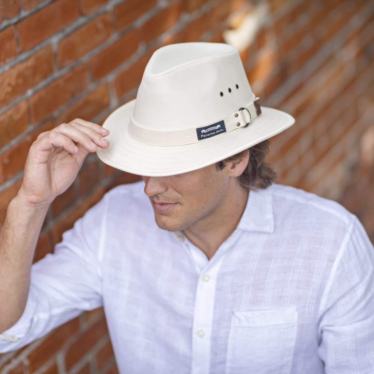 Panama Jack Men’s Original Canvas Safari Sun Hat, 2 1/2″ Brim, UPF (SPF) 50+