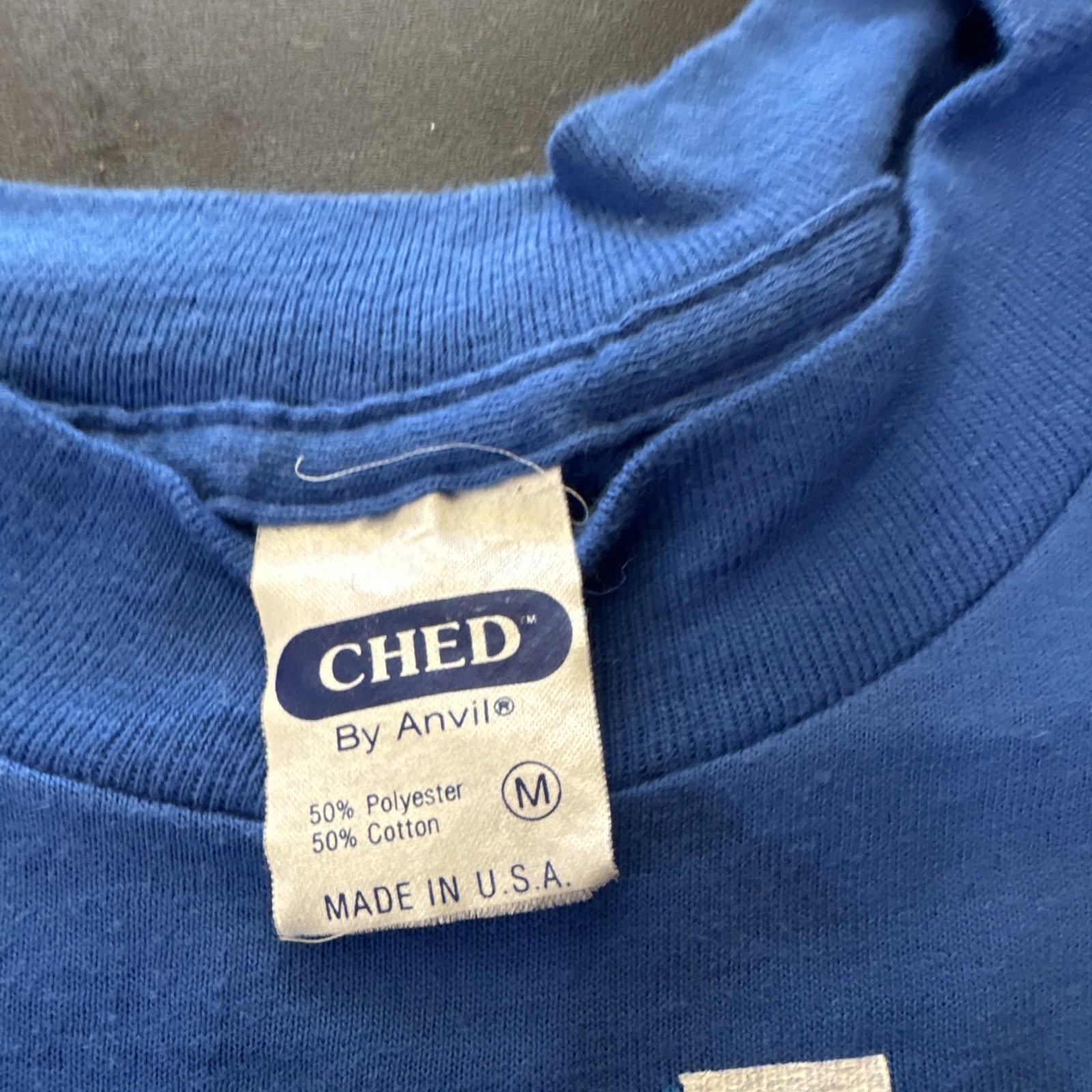 CHED by Anvil Bob Seger American Storm Blue Graphic Tee 50/50 Size M