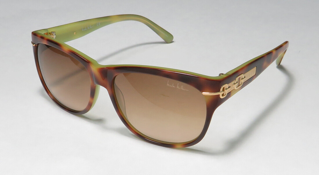 NICOLE MILLER HUDSON C03 BLONDE TORTOISE/ GOLD CLASSIC SHAPE DESIGNER SUNGLASSES