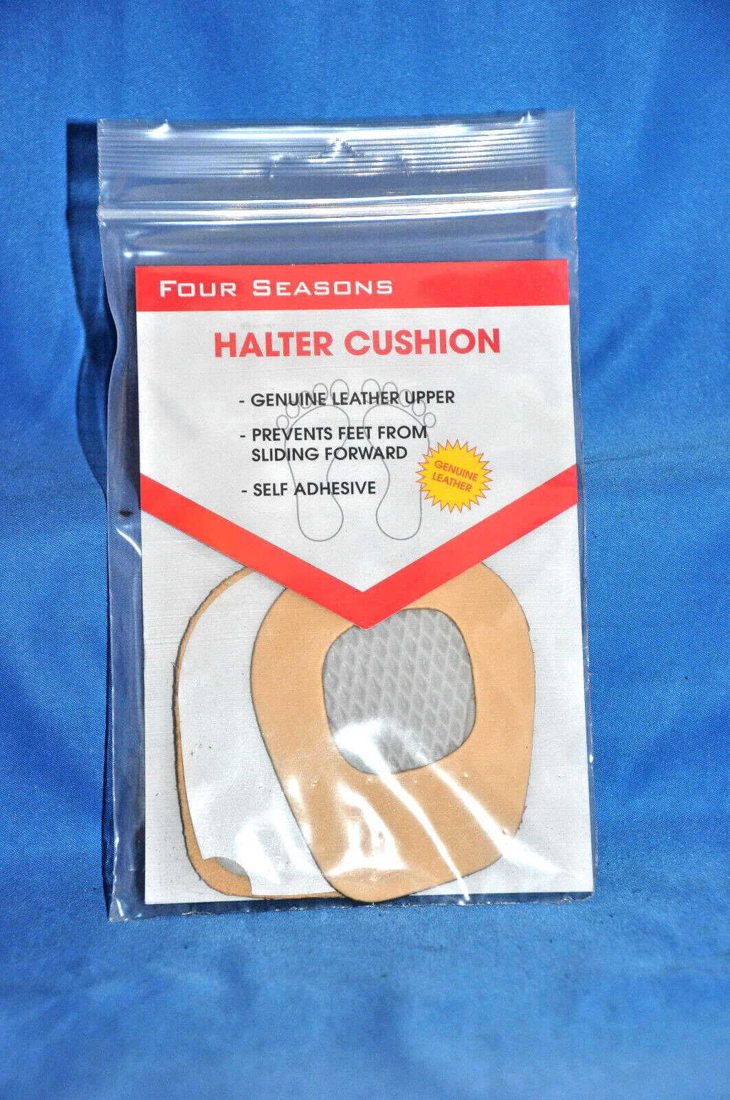 Four Season 606 Genuine Leather Rubber No Slip Halter Cushions ONE SIZE- 1 PAIR