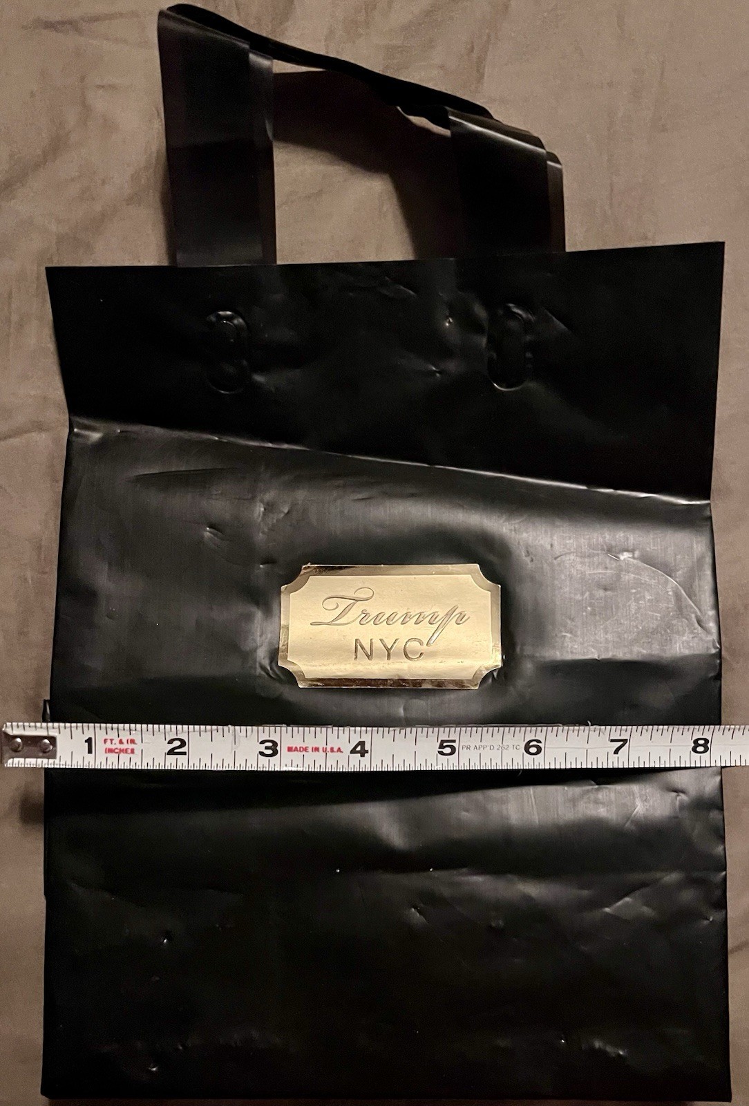 TRUMP NYC PLASTIC SMALL BLACK BAG / GIFT BAG (10”X8”X5”)(not including handles)