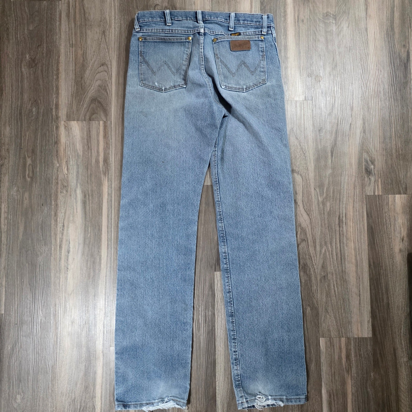 Wrangler 47 Advanced Comfort Mens Distressed Straight Leg Jeans 33×36 47MAAMS