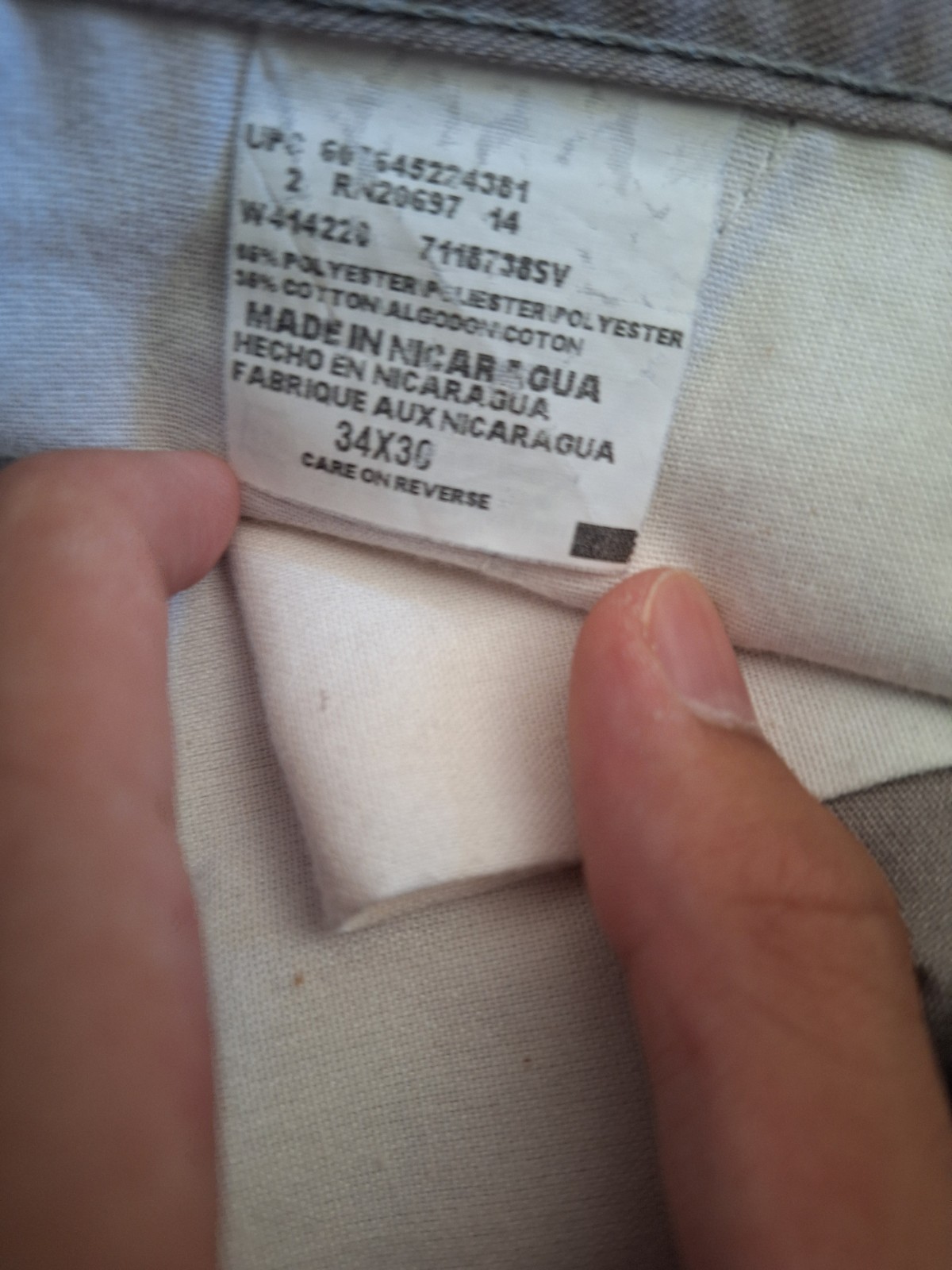 Dickies Men’s Work Pants 34×30 Silver Grey Twill Poly/Cotton, Worn Once