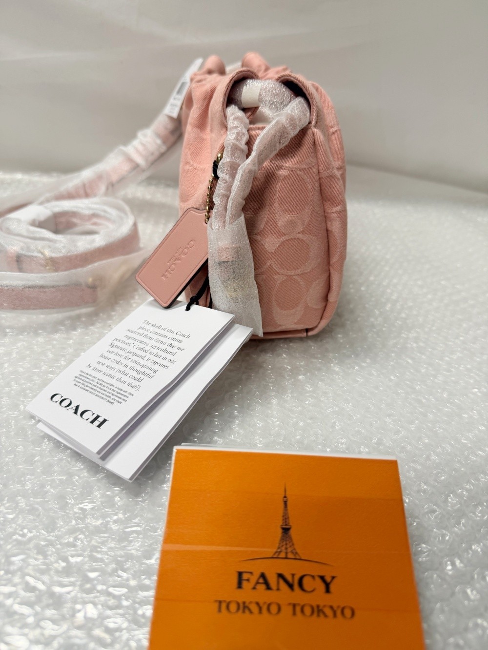 COACH Faye Shoulder Bag Signature Denim Light Pink CER68 IMNH1 Auth New