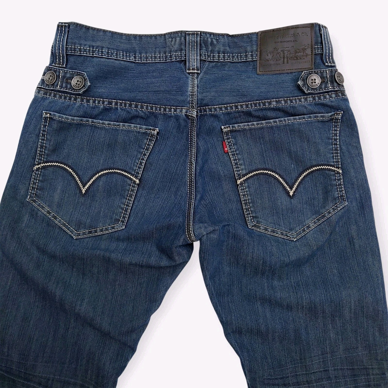 Y2K Levis 511 Jeans Men 31×34 Button Back Cinch Waist Affliction Style Cowboy