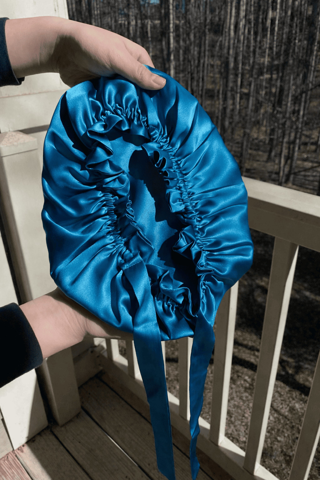 100% Mulberry Silk Double Layer Bonnet, Adjustable Non Slip Sleep Cap