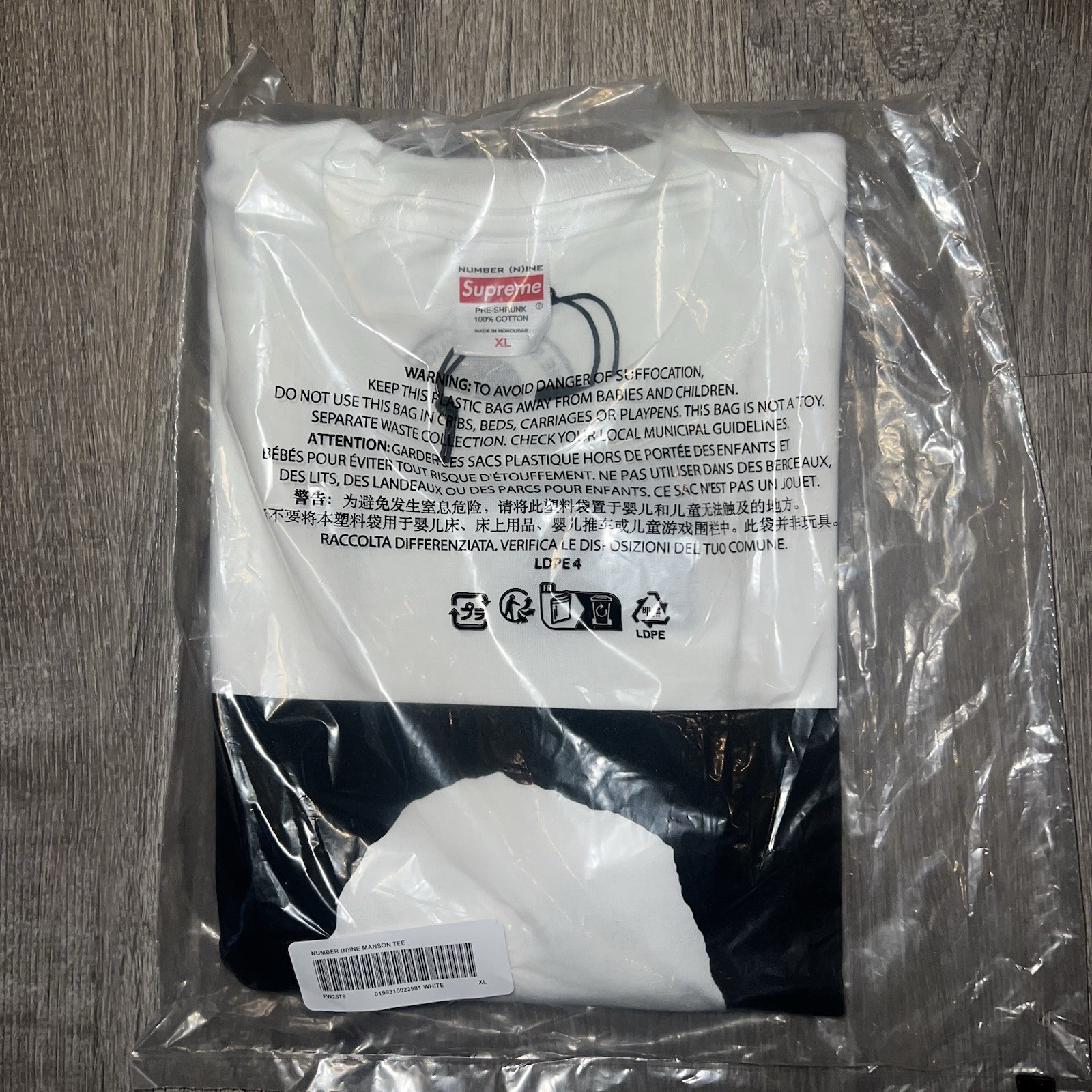 Supreme Number (N)ine Nine Manson Tee White Size: XL